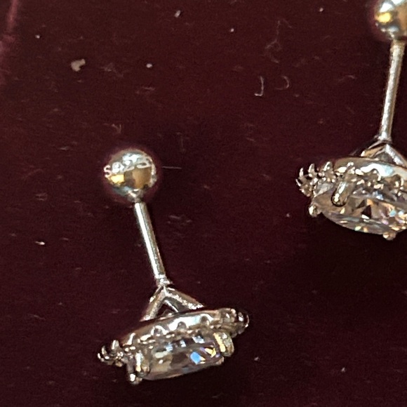 Luxury Moissanite Diamond 2.0 CT‎ halo screwback earrings retail $699 - Picture 4 of 7